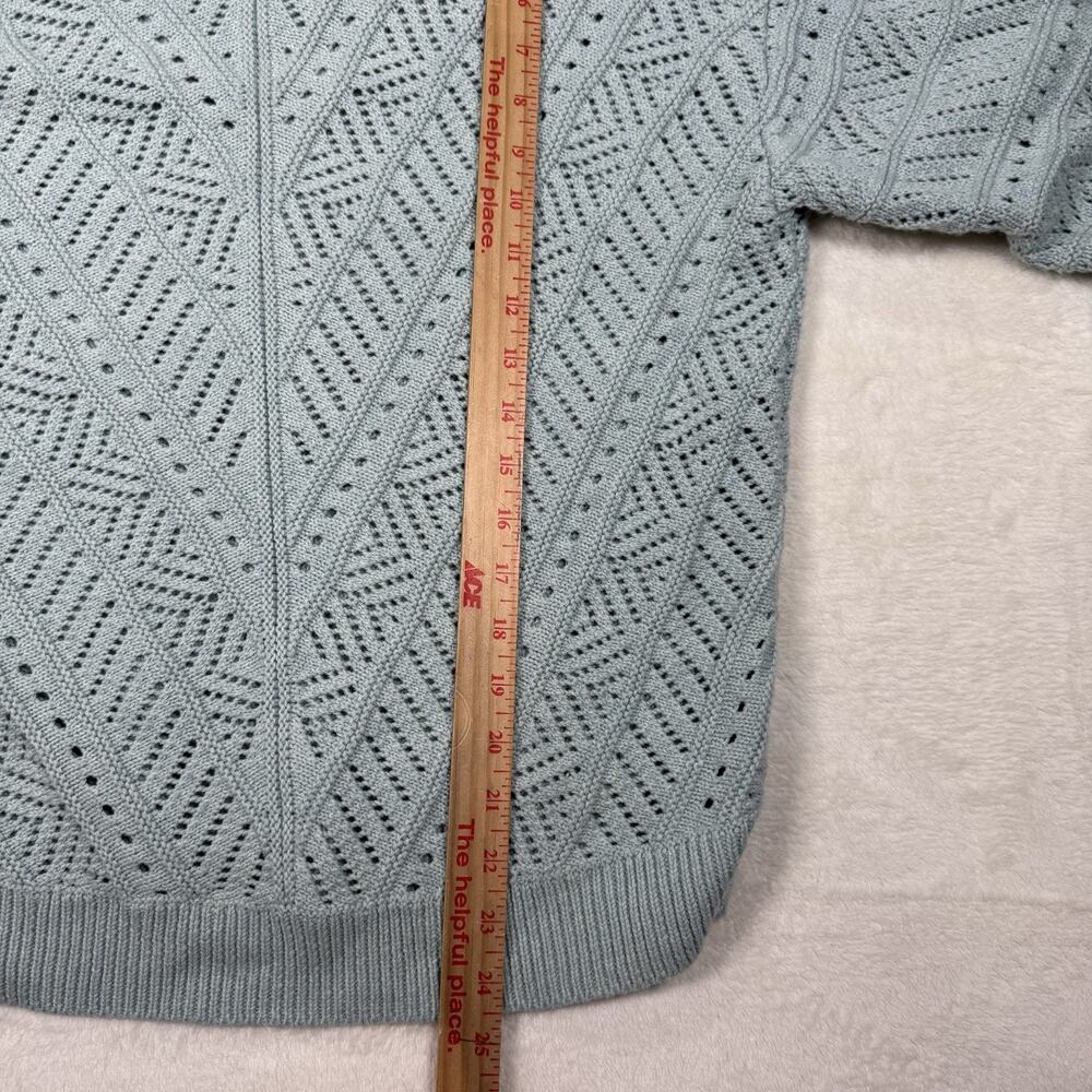 Marine Layer Mint Open-Knit Crewneck Sweater - Picture 9 of 9
